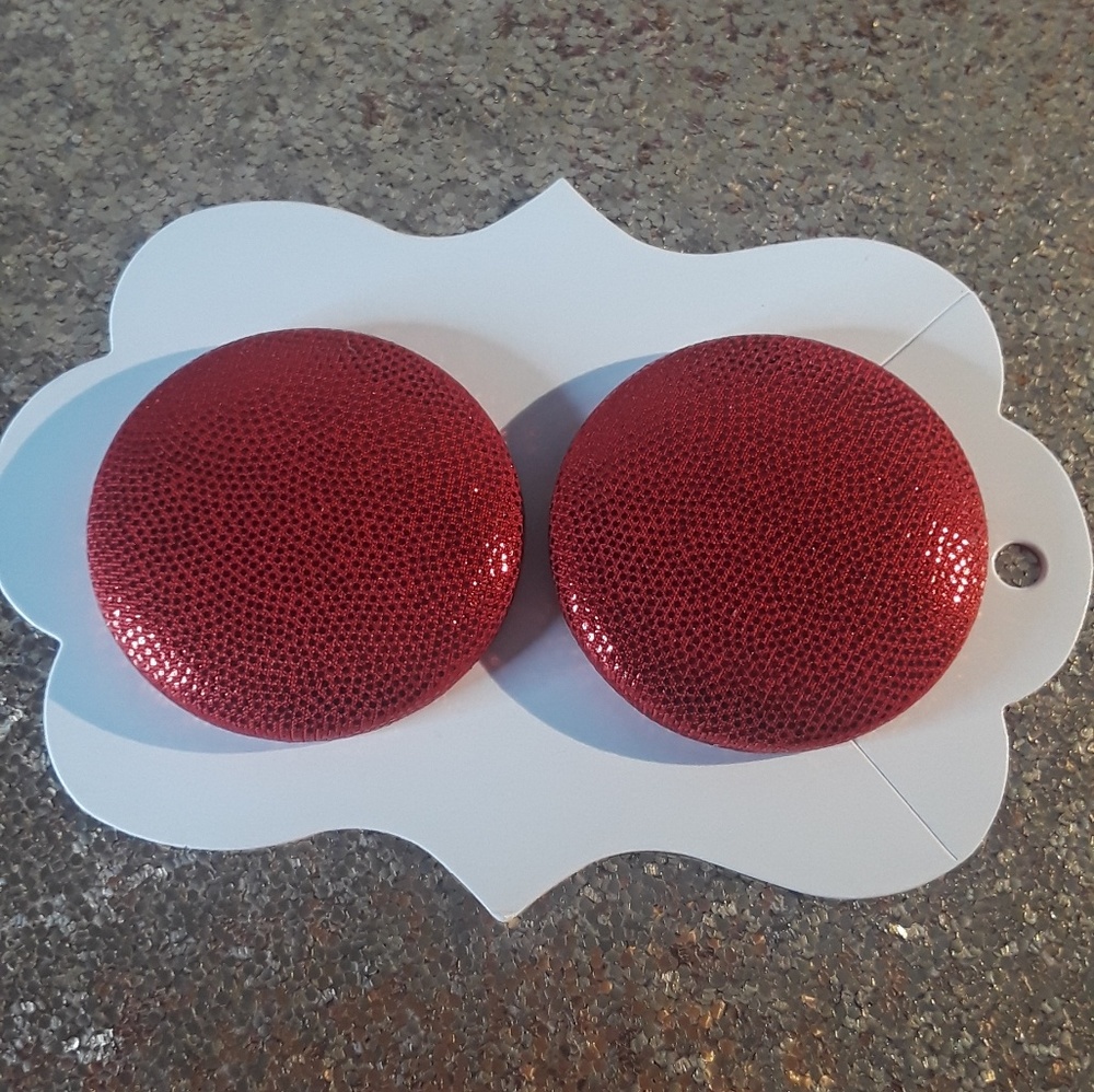 Fabric Button Earrings